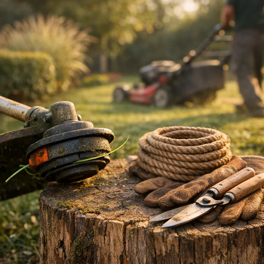 Sony espaces verts au travail sur un jardin dans le Morbihan